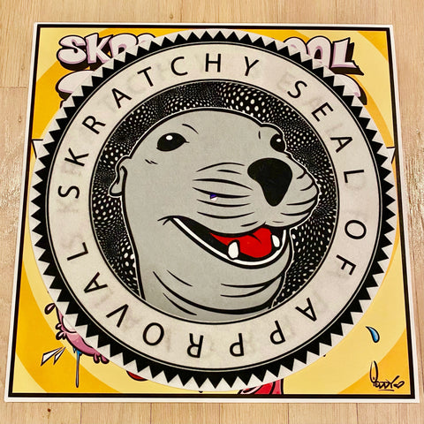 WHITE Skratchy Seal Slippers! 12" Slip Mats Pair