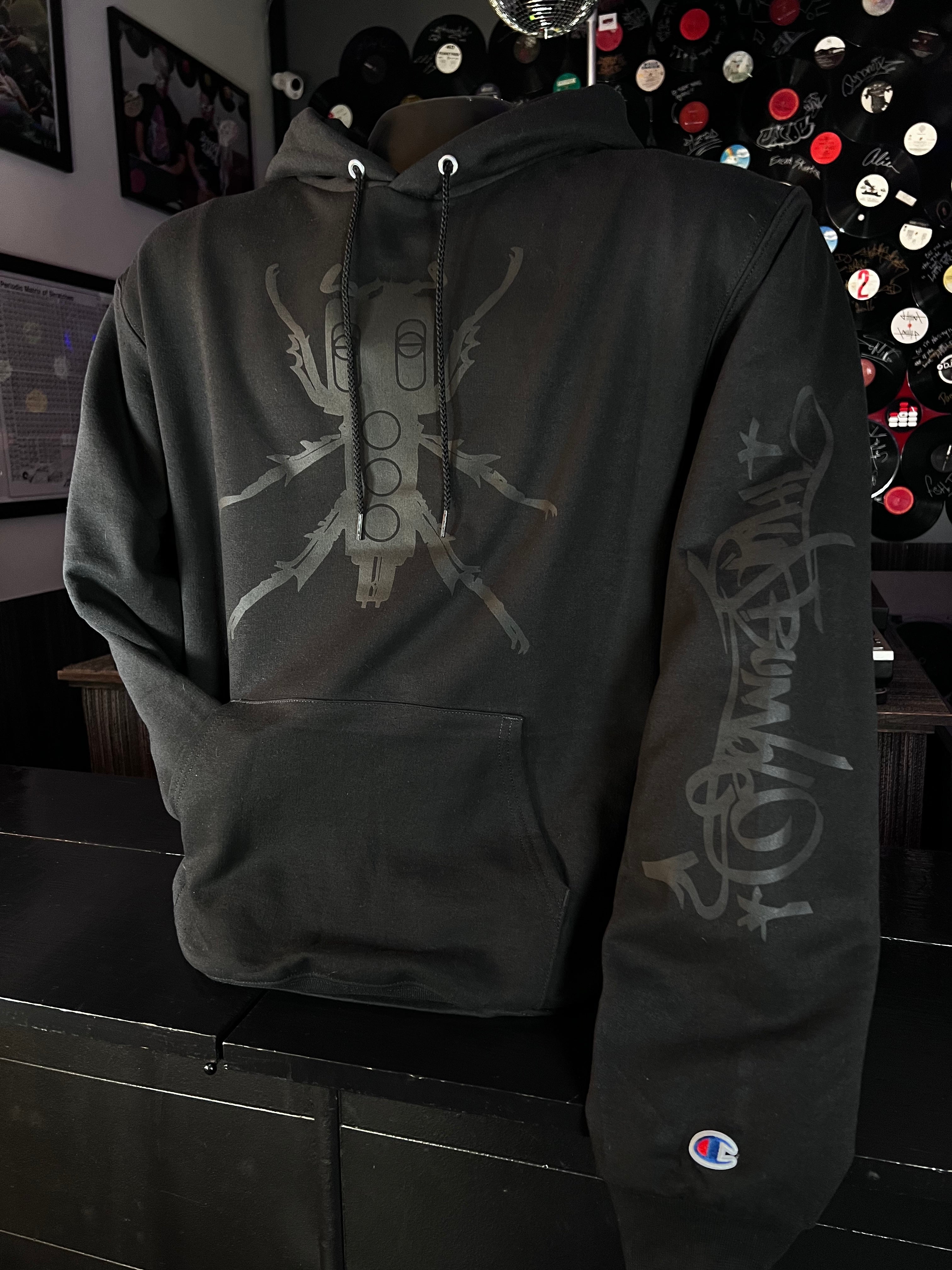 Sold out Here but check MileHighDJSupply.com π Champion Hoodie! π₯ Black on Black π