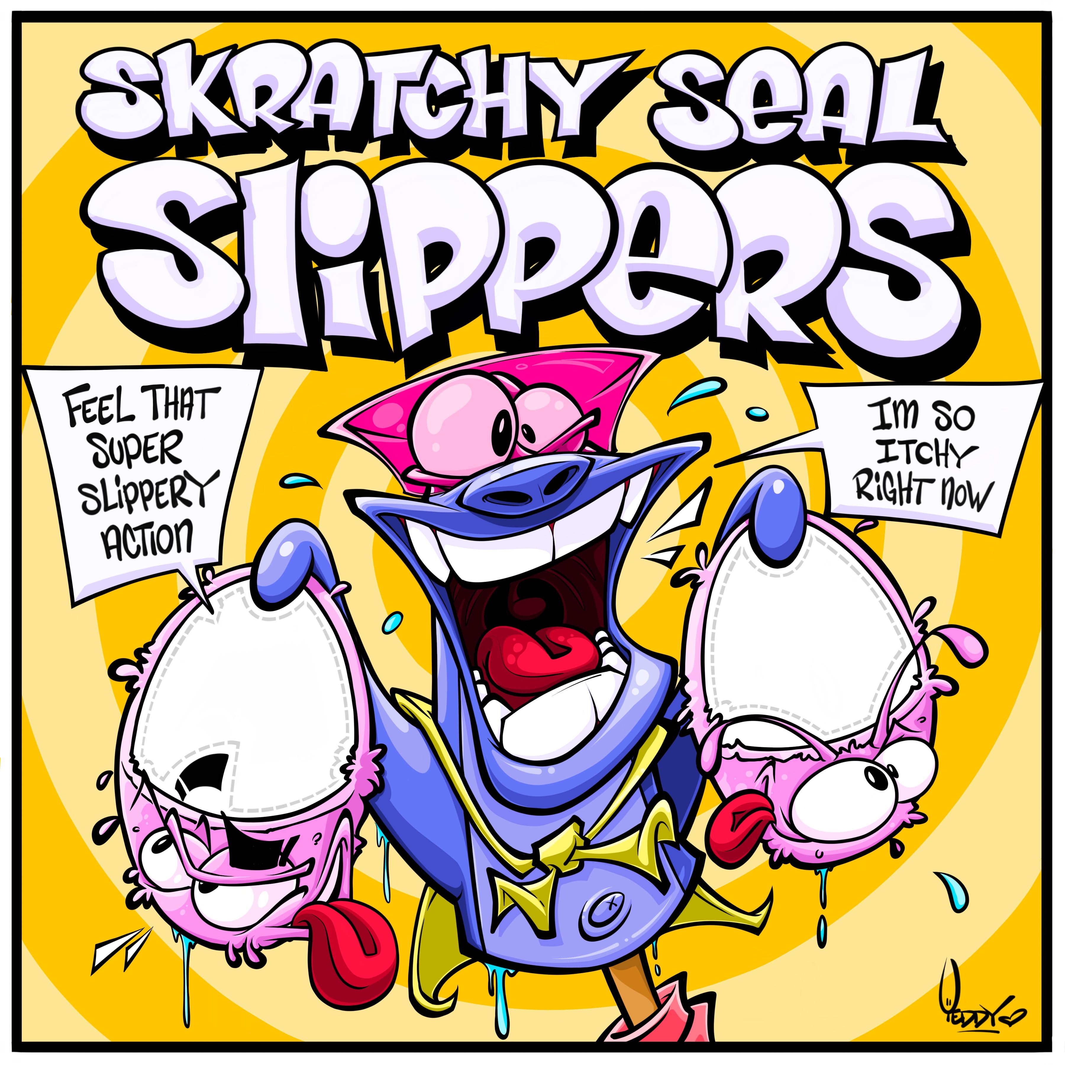 DJ QBERT Skratchy Seal Slippers! 12" Slip Mats Pair